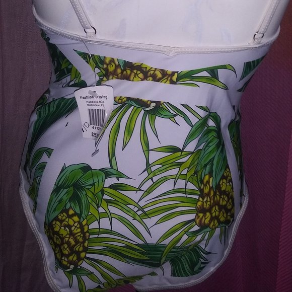 Fashion Craving Pineapple One piece Swimsuit NWT - Picture 5 of 8